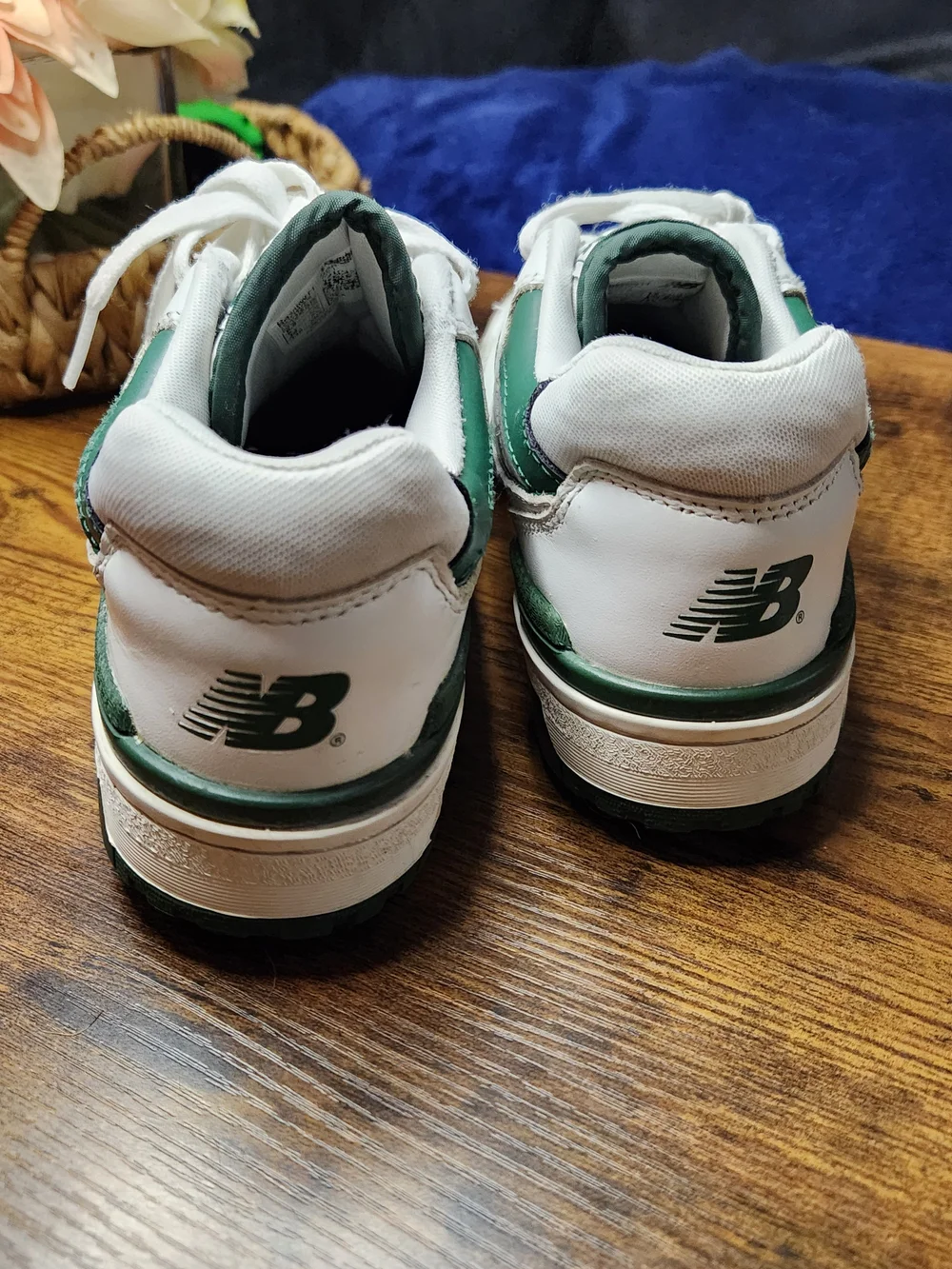 New Balance Kids 550 White & Green Low-Top Sneakers